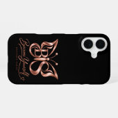 Coque iPhone 16 Étui pour iPhone 16 Papillon en Or Rose Esthétique (Verso Horizontal)