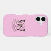 Coque iPhone 16 Étui pour iPhone 16 Papillon Rose Doré Esthétique (Verso Horizontal)