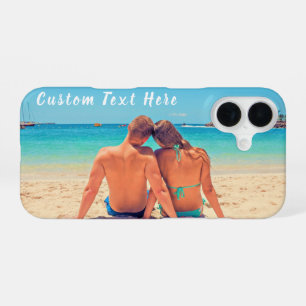 Coque iPhone 16 Étui pour iPhone avec photo personnalisée et texte
