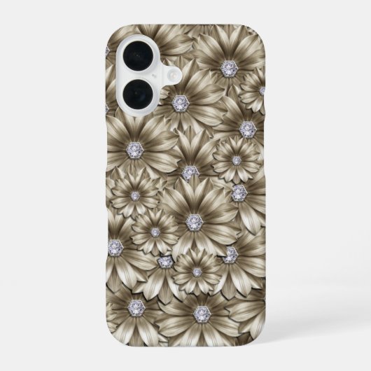 Coque iPhone 16 Étui pour iPhone en pierres précieuses Diamond Flo (Verso)