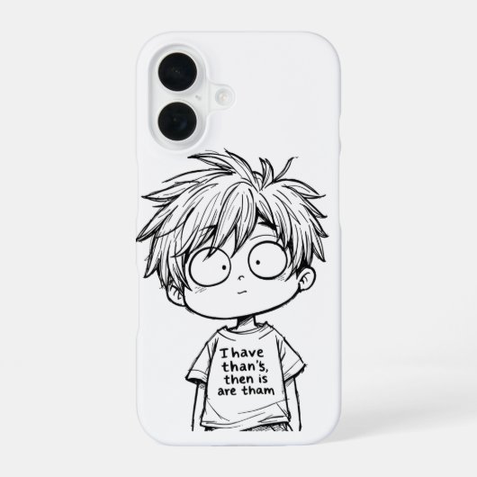 Coque iPhone 16 Étui pour iPhone / iPad avec garçon d'anime chibi (Verso)