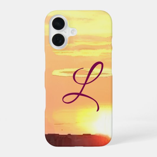 Coque iPhone 16 Étui pour iPhone / iPad Coucher de soleil monogram (Verso)
