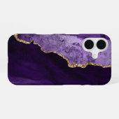 Coque iPhone 16 Étui pour iPhone PixDezines AGATE AQUARELLE VIOLET (Verso Horizontal)
