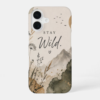 Coque iPhone 16 Étui pour iPhone Stay Wild | Téléphone botanique m
