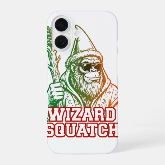 Coque iPhone 16 Étui pour iPhone Wizard Squatch Funny Bigfoot (Verso)
