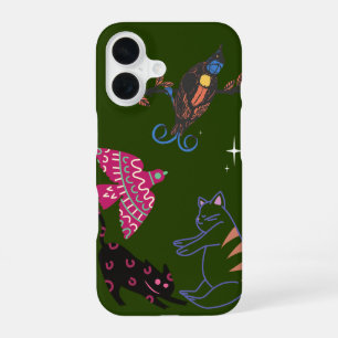 Coque iPhone 16 Étui pour téléphone Animaux de la forêt étoilée ca