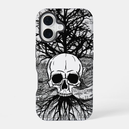 Coque iPhone 16 Étui Skull & Books Case-Mate pour iPhone (Verso)