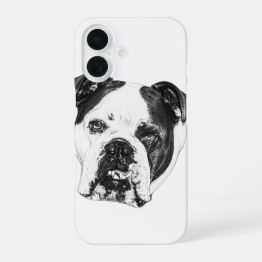 Coque iPhone 16 Étui table-café Bulldog (Verso)