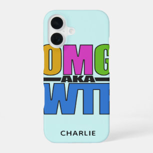 Coque iPhone 16 Étuis de téléphone à monogramme personnalisé OMG a