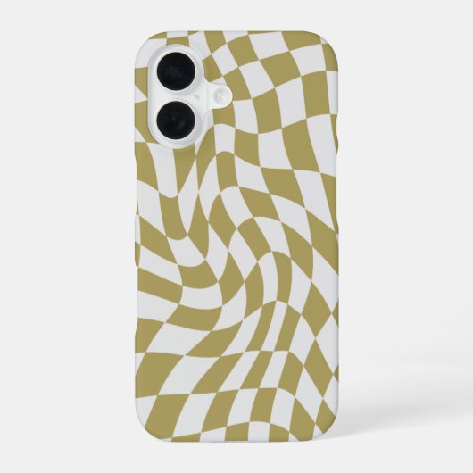 Coque iPhone 16 Étuis modernes iPhone 16 à damier ondulé (Verso)
