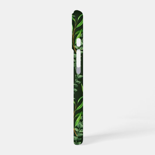 Coque iPhone 16 Eucalyptus vert foncé (Côté gauche)