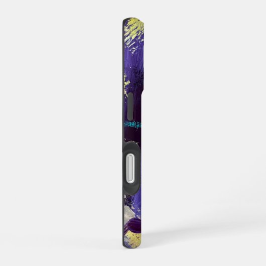 Coque iPhone 16 Exciting blue, purple, and gold abstract art (Côté droit)