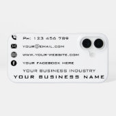 Coque iPhone 16 Exemple d'étui iPhone avec texte d'information sur (Verso Horizontal)