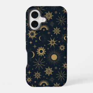 Coque iPhone 16 Explosion Céleste Dorée