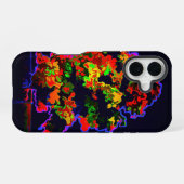 Coque iPhone 16 Explosion d'arbre néon (Verso Horizontal)