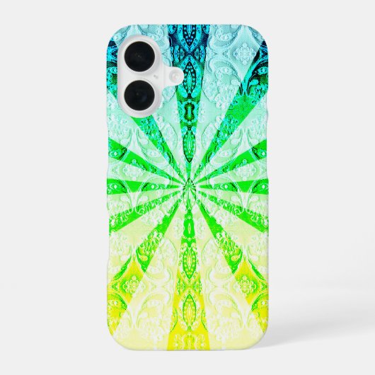 Coque iPhone 16 Explosion de soleil en dentelle (Verso)