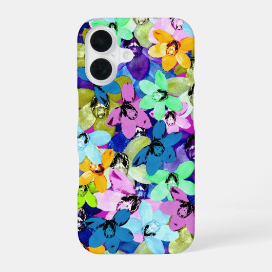 Coque iPhone 16 Extravagance d'Orchidées Aquarelle, (Verso)