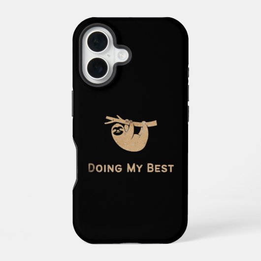 Coque iPhone 16 Faisant de mon mieux Glitter Sloth  (Verso)