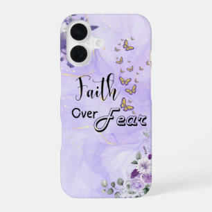 Coque iPhone 16 Faith Over Fear – Verset de la Bible Inspirant pou