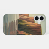 Coque iPhone 16 Falaises côtières vintage (Verso Horizontal)