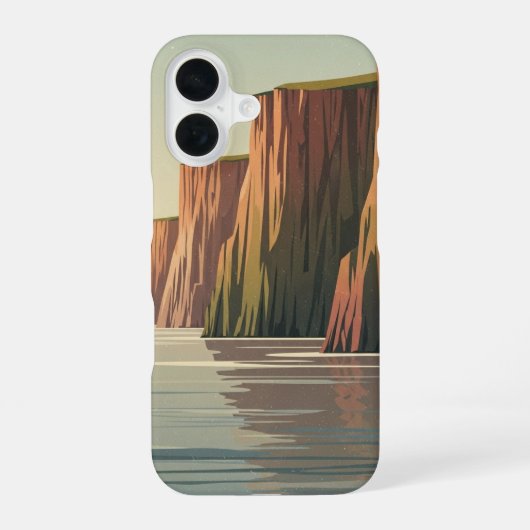 Coque iPhone 16 Falaises côtières vintage (Verso)