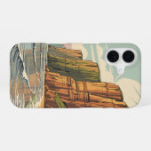 Coque iPhone 16 Falaises côtières vintage (Verso Horizontal)
