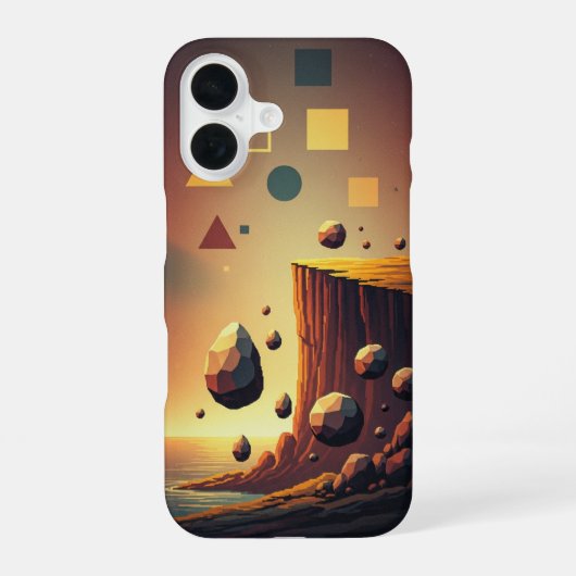 Coque iPhone 16 Falaises Fantasy Pixel-Arcade Vintage (Verso)