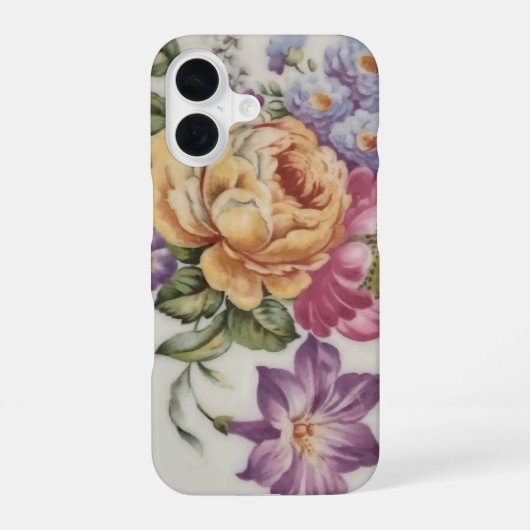 Coque iPhone 16 Fantaisie florale (Verso)