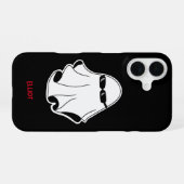 Coque iPhone 16 Fantôme cool avec lunettes de soleil noires (Verso Horizontal)