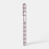 Coque iPhone 16 Farmhouse Buffalo Check Plaid Beige Monogramme (Côté gauche)