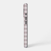 Coque iPhone 16 Farmhouse Buffalo Check Plaid Beige Monogramme (Côté gauche)