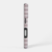 Coque iPhone 16 Farmhouse Buffalo Check Plaid Beige Monogramme (Côté droit)