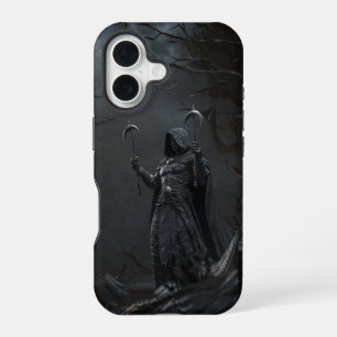 Coque iPhone 16 Faucheur des Ombres – Guerrier à la Double Lame