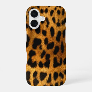 Coque iPhone 16 Fausse Peau de Léopard