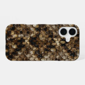 Coque iPhone 16 Fausse Peau de Serpent à Sonnette (Verso Horizontal)