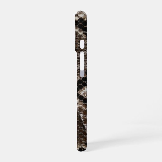 Coque iPhone 16 Faux Reticulated Python Snake Skin (Côté gauche)