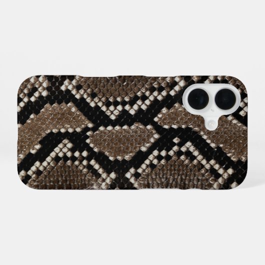 Coque iPhone 16 Faux Reticulated Python Snake Skin (Verso Horizontal)