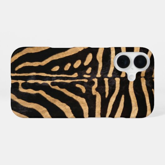 Coque iPhone 16 Faux Zebra Skin (Verso Horizontal)