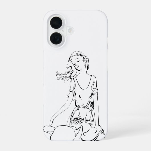 Coque iPhone 16 Fée assise... (Verso)