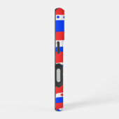 Coque iPhone 16 Festif Rouge Bleu Bleu Cercles Bleu Bleu (Côté droit)