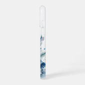 Coque iPhone 16 Festive Christmas blue snowman customizable  (Côté gauche)