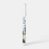 Coque iPhone 16 Festive Christmas blue snowman customizable  (Côté droit)