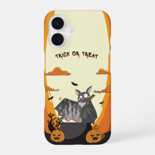 Coque iPhone 16 Fête Chauve-souris Halloween Mignonne et Effrayant