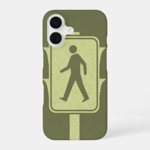 Coque iPhone 16 Feu de signalisation piétonnière vintage