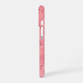 Coque iPhone 16 Feuille rose (Côté gauche)