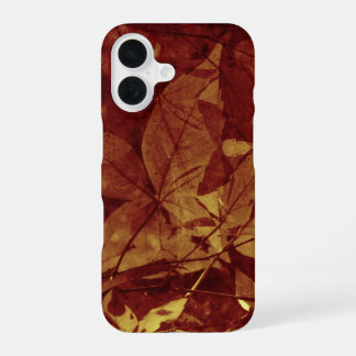Coque iPhone 16 Feuilles d'automne Tons ocres abstraits