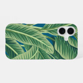 Coque iPhone 16 Feuilles de bananes tropicales vertes (Verso Horizontal)