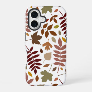 Coque iPhone 16 Feuilles mortes grand motif couleurs d'automne sur