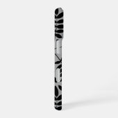 Coque iPhone 16 Feuilles tombés Lg Motif noir sur gris (Côté droit)