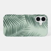 Coque iPhone 16 Feuilles tropicales stylisées rétro (Verso Horizontal)